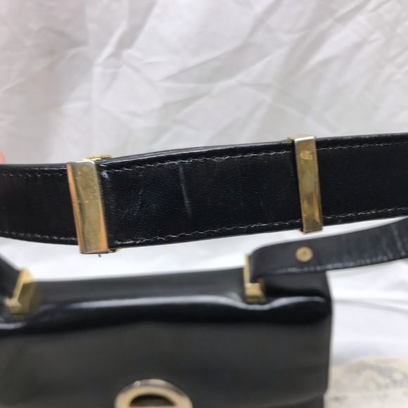 Vintage Koret black leather handbag red lining AMAZING - Picture 5 of 14